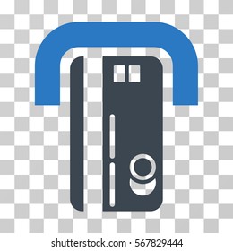Banking Machine icon. Vector illustration style is flat iconic bicolor symbol, smooth blue colors, transparent background. Designed for web and software interfaces.