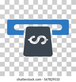 Banking Machine icon. Vector illustration style is flat iconic bicolor symbol, smooth blue colors, transparent background. Designed for web and software interfaces.