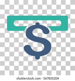 Banking Machine icon. Vector illustration style is flat iconic bicolor symbol, cobalt and cyan colors, transparent background. Designed for web and software interfaces.