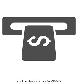 Banking Machine icon. Vector style is flat iconic symbol with rounded angles, gray color, white background.