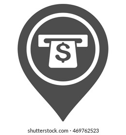 Banking Machine Pointer icon. Vector style is flat iconic symbol with rounded angles, gray color, white background.