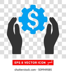 Banking Maintenance Hands EPS vector pictograph. Illustration style is flat iconic bicolor blue and gray symbol on white background.