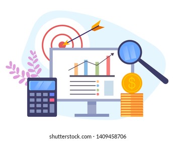Banking management concept. Vector flat cartoon graphic design banner poster illustration