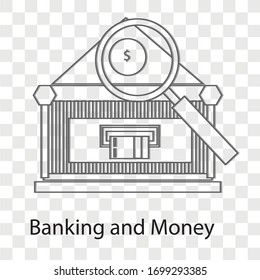 Concepto bancario y monetario sobre los antecedentes de transparencia. Diseño creativo de ideas. Ilustración vectorial plana para plantilla, folleto o presentación.