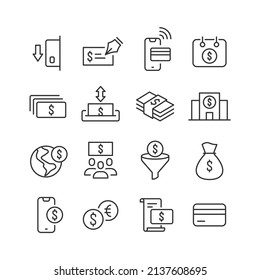 Banking and Money - Editable Stroke Line Icons