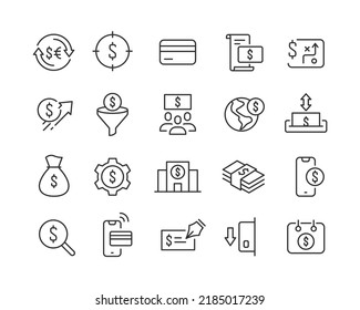 Banking and Money - Editable Stroke Line Icons