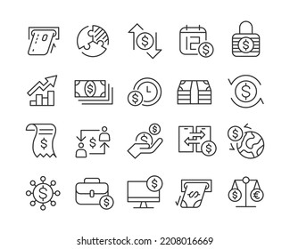 Banking and Money - Line Icons-Editable Stroke