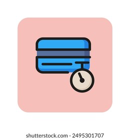 Banking operation speed line icon. Loading online service, expired credit card, time is money. Credit card concept. Vector illustration can be used for topics like banking, finance, business