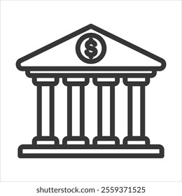 Banking Outline Icon Vector Illustration