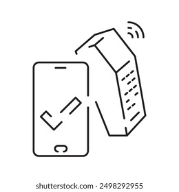 Banking, Payment Methods and Finance Related line icon with Pos Terminal, ATM Machine, Credit Card, Receipt