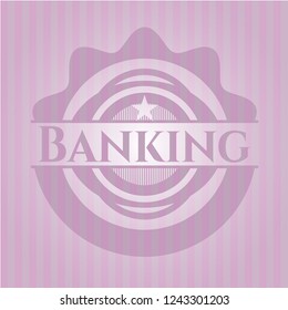 Banking pink emblem. Retro