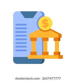 Ícone de política bancária Ilustração de vetor plana