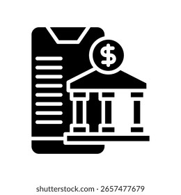 Icono de política bancaria Ilustración vectorial de glifos