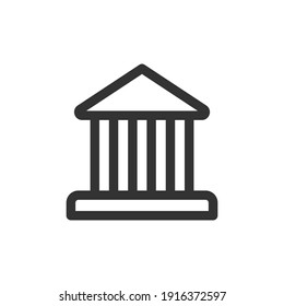 Banking premium line icon. Outline bank object for web and app