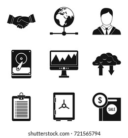Banking protection icons set. Simple set of 9 banking protection vector icons for web isolated on white background