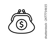 Banking Purse Outline Icon Vector Illustration