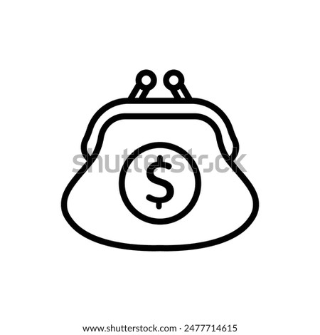 Banking Purse Outline Icon Vector Illustration