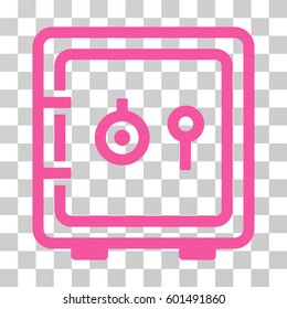 Banking Safe icon. Vector illustration style is flat iconic symbol, pink color, transparent background. Designed for web and software interfaces.