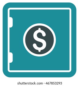 Banking Safe icon. Vector style is bicolor flat iconic symbol with rounded angles, soft blue colors, white background.