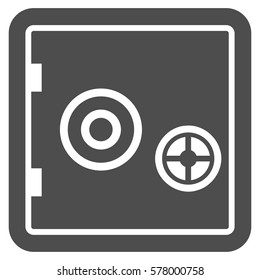 Banking Safe vector icon. Illustration style is a flat iconic gray symbol on white background.