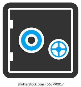 Banking Safe vector pictogram. Illustration style is a flat iconic bicolor blue and gray symbol on white background.
