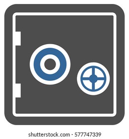 Banking Safe vector pictogram. Illustration style is a flat iconic bicolor cobalt and gray symbol on white background.