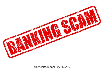 BANKING SCAM red stamp text on white