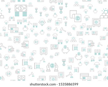 Banking seamless pattern design, Repeat textile design. Fabric print.