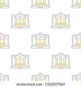 Banking seamless pattern design, Repeat textile design. Fabric print.
