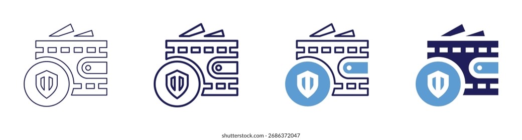 Banking sector icon in 4 different styles. Thin Line, Line, Bold Line, Duotone. Duotone style. Editable stroke.