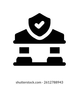 banking security glyph icon. Strong and solid vector icon for websites, mobile interfaces, presentations, and visual branding. High quality and easy to edit.