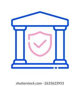 Ilustración vectorial de Seguridad Bancaria para Finanzas Seguras en Línea. Icono de protección cibernética, diseño de pago seguro, concepto de prevención de fraude