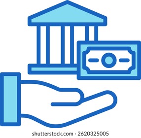 Banking Service Icon Blue Vector Illustration