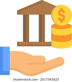 Banking Service Icon Flat Vector Illustration