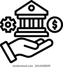 Banking Service Icon Outline Vector Illustration