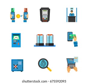 Banking service icon set