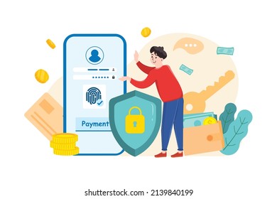 Concepto de Ilustración del Servicio Bancario. Ilustración plana aislada en fondo blanco.