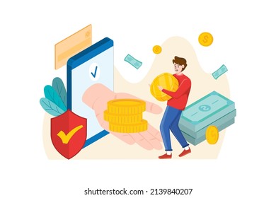 Banking Service Illustration concept. Flat illustration isolated on white background.