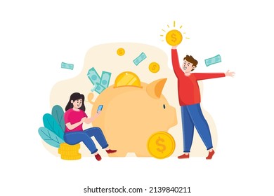 Concepto de Ilustración del Servicio Bancario. Ilustración plana aislada en fondo blanco.
