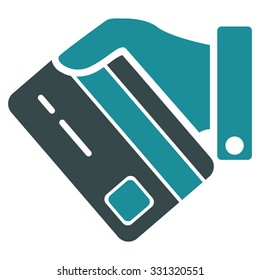 Banking Service vector icon. Style is flat bicolor soft blue symbol, rounded angles, white background.