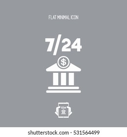 Banking services 7/24 - Vector flat icon