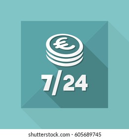 Banking services 7/24 - Vector flat icon