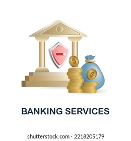 Banking Services icon. 3d illustration from fintech collection. Creative Banking Services 3d icon for web design, templates, infographics and more