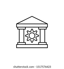 banking, setting line icon on white background