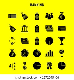 Banking Solid Glyph Icon for Web, Print and Mobile UX/UI Kit. Such as: Achievement, Award, First, Medal, Prize, Achievement, Award, First, Pictogram Pack. - Vector