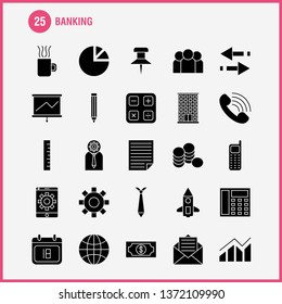 Banking Solid Glyph Icon for Web, Print and Mobile UX/UI Kit. Such as: Mobile Setting, Mobile, Setting, Gear, Projector Screen, Display, Pictogram Pack. - Vector