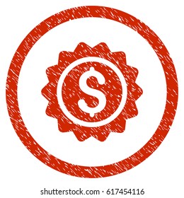 Banking Stamp grainy textured icon inside circle for overlay watermark stamps. Flat symbol with dust texture. Circled vector red rubber seal stamp with grunge design.