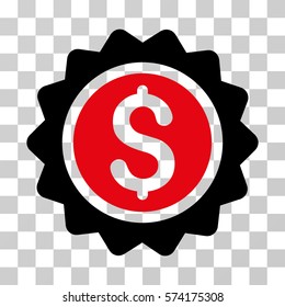 Banking Stamp icon. Vector illustration style is flat iconic bicolor symbol, intensive red and black colors, transparent background. Designed for web and software interfaces.