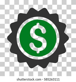 Banking Stamp icon. Vector illustration style is flat iconic bicolor symbol, green and gray colors, transparent background. Designed for web and software interfaces.