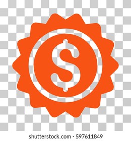 Banking Stamp icon. Vector illustration style is flat iconic symbol, orange color, transparent background. Designed for web and software interfaces.